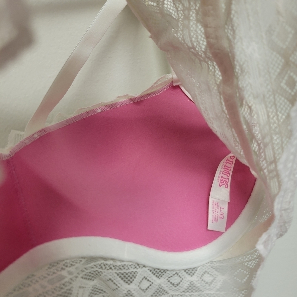 Pink Victoria's Secret Lace Bralette Cream L - Picture 3 of 5